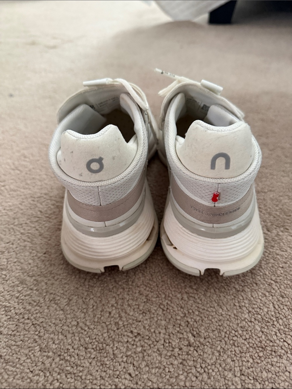 On Running Cloudnova 2 Women’s Athletic Sneakers in Ice/Sand - Picture 3 of 4